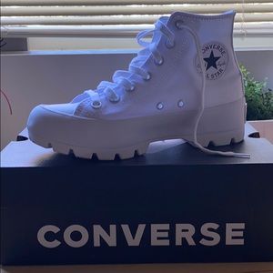 White Platform Converse Sneakers